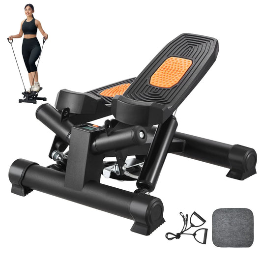 Doba Stair Stepper, Mini Stepper for Exercise at Home, Hydraulic Fitness Twist Stepper with Resistance Bands, Full Body Workout Cardio Equipment, Stair Climber with LCD Monitor, 330LBS Load Capacity Twisting Motion No
