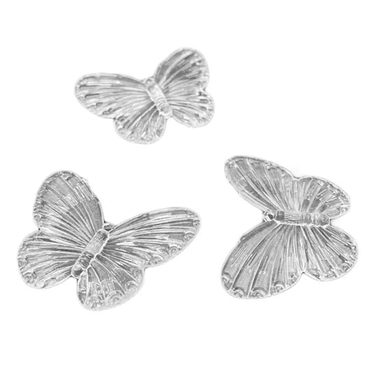 Doba 20Pcs Acrylic Butterfly Beads DIY Transparent Loose Beads for Phone Case Decorative Purse Keychain Earrings Making Default