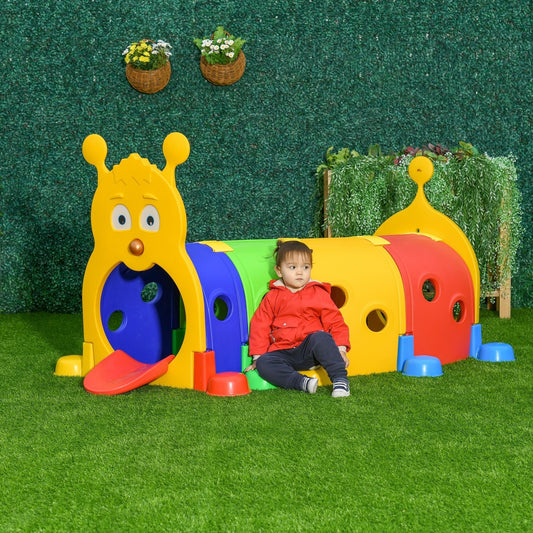 Doba Caterpillar Tunnel, Kids Outdoor Play, Multicolor 59 Inches Long, Non-toxic PP, Toddler Toy for 3-6 Years Old