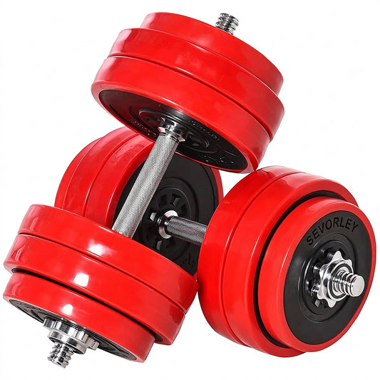 Doba 66lbs Dumbbell & Barbell Adjustable Set Two-In-One Strength Muscle Exercise Fitness Plate Bar Clamp Rod for Home Gym default