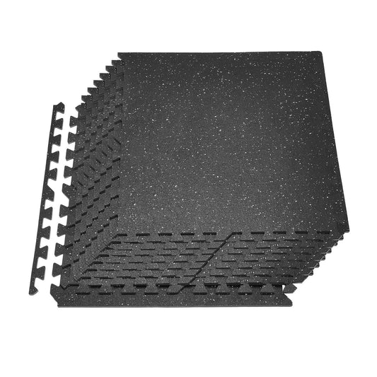 Doba Puzzle Exercise Mat, 12 PCS Fitness Equipment Mats, 24 x 24 x 0.4 in, High-Density EVA Foam Mats Set, Interlocking Rubber Soft Tiles, Protective Floor Padding with White Dots for Home Gym Office 0.4 inch 12 pcs