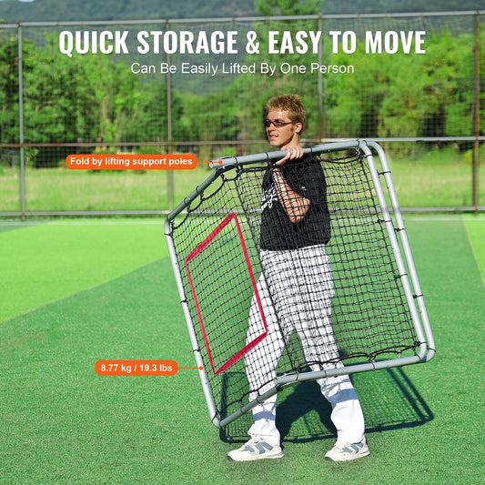 Doba Baseball And Softball Rebounder Net, 3.5 x 6 ft PitchBack Baseball Pitching Nest, Softball Pitchback Net, Fielding Trainer, Bounce Back Net for Fielding/Throwing Practice, 5 Adjustable Angles