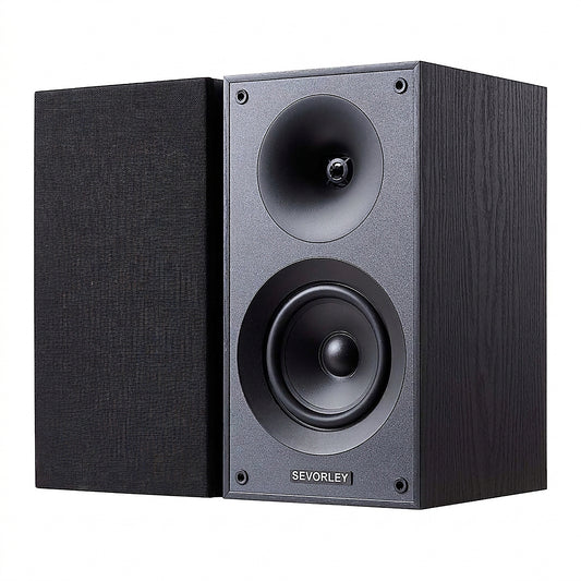 Doba Passive Bookshelf Speaker, 300W, Book Shelf Stereo Speakers with 5.25-Inch Woofer and 1-Inch Tweeter, Detachable Grille, 65Hz-20KHz Frequency Response, Wooden Enclosure (1 Pair) 5.25 inches