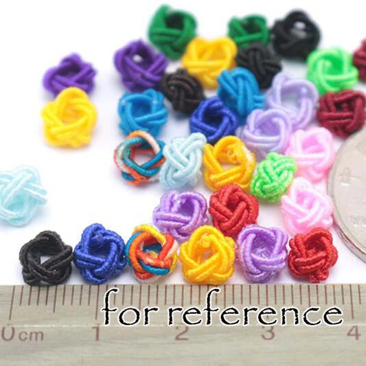Doba 100Pcs 6mm Handmade Chinese Knots Loose Beads Knitting Pineapple Knots for DIY Beading Bracelet Necklace,Assorted Color