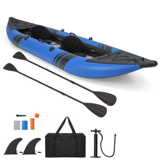 Doba Inflatable 2-person Kayak Set with Aluminium Oars and Repair Kit Blue