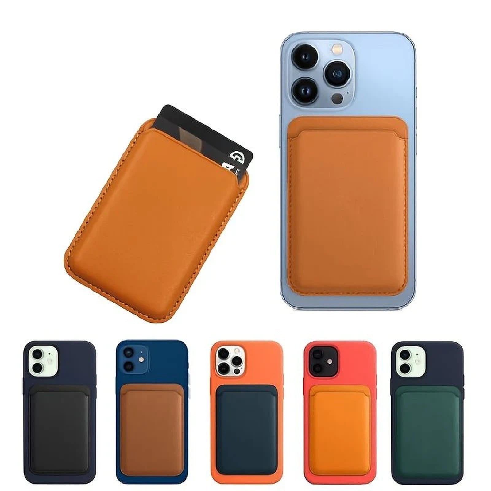 Doba Magsafe Magnetic Leather Card Clip For IPhone 14 Pro Max 13 12 Pro Magnetic Wallet Card Holder Bag Phone Case Accessories