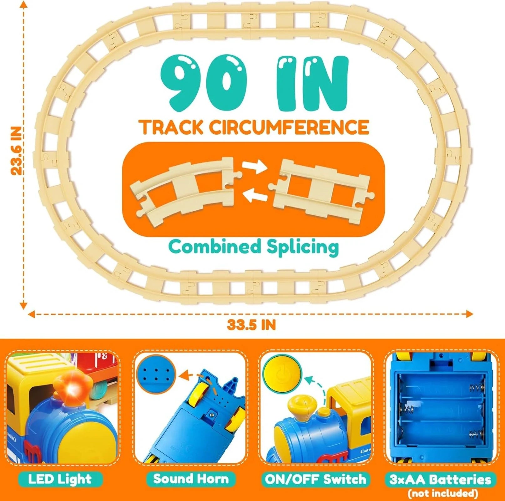 Doba Toddler Boy Girl Toys 1-2-3, Train Set for Toddlers 2-4 with Music & Light, Toys for 1 2 3 Year Old Boy Girl, Counting Matching Sorting Montessori Learning Toy, 1 2 3 Year Old Boy Girl Birthday Gifts