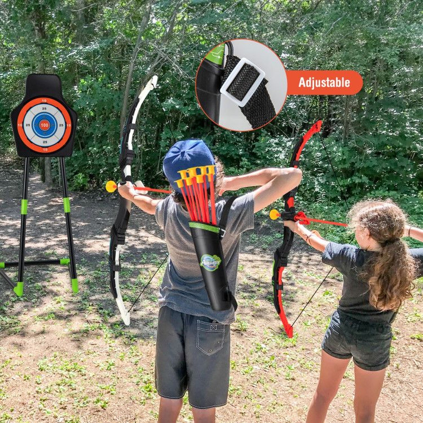 Doba Youth Archery Bow Set with LED Light Up Bow and 20 Suction Cup Arrows for Kids