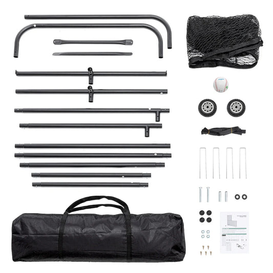 SEVORLEY Heavy-Duty L-Screen Baseball Pitching Net – 7ft x 7ft Portable Training Screen with Wheels, Quick Assembly, Carry Bag for Youth Leagues, Backyard & Professional Practice