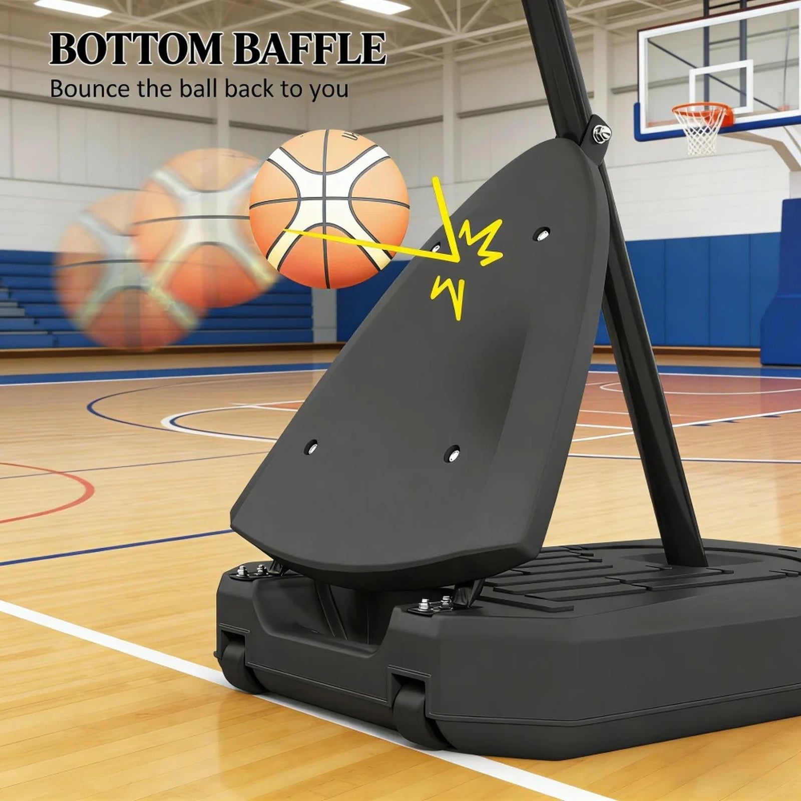 SEVORLEY Adjustable Portable Basketball Hoop – 8.5-10 ft Height Range, Ball Return System, Heavy-Duty Base with Wheels, PE Backboard for Driveway & Home Court