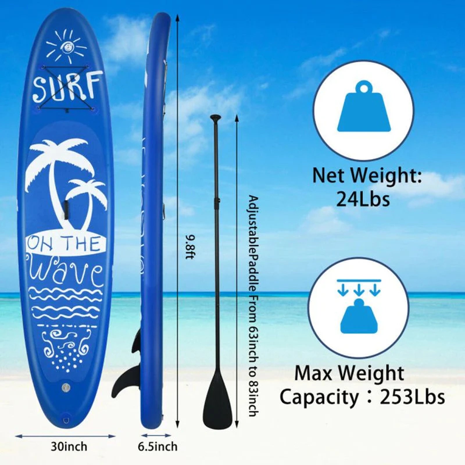 Doba Inflatable and Adjustable Stand Up Paddle Board
