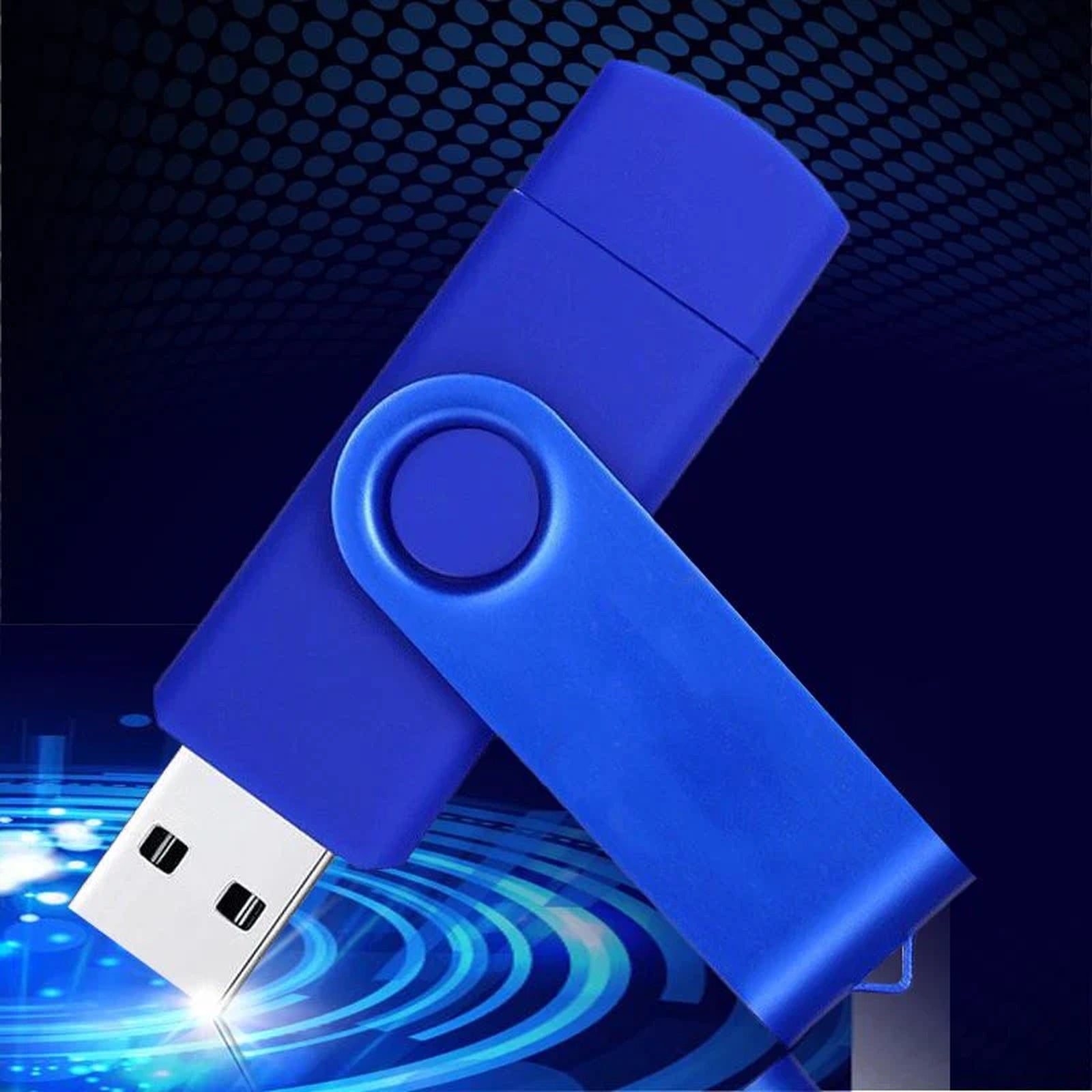 Doba Blue 64GB USB 2.0 OTG USB Flash Drive Smartphone USB Stick Mobile hard disk U disk burning disk