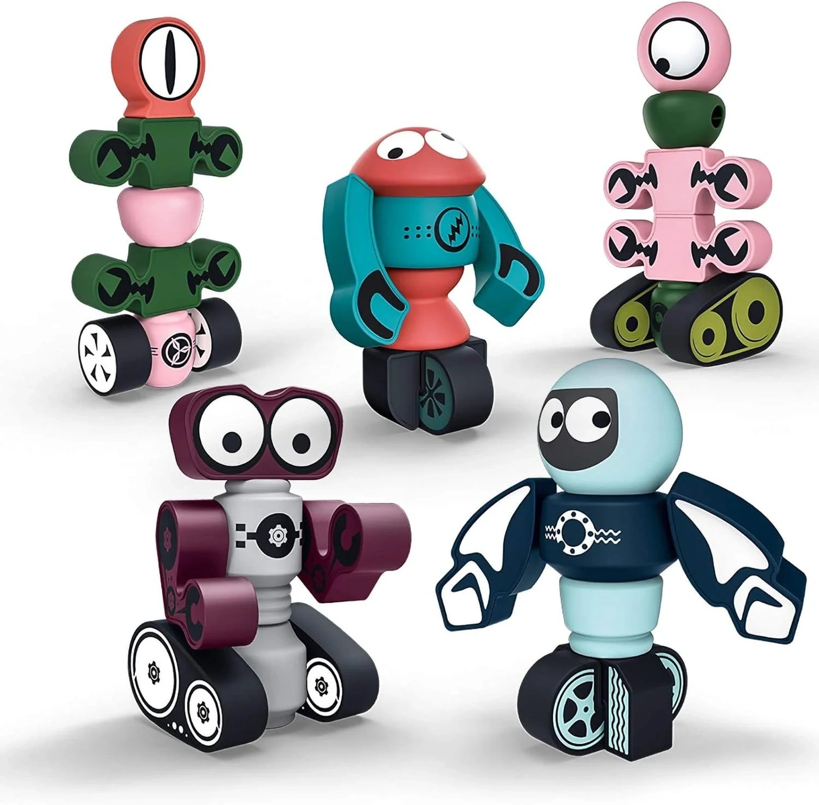 Doba Magnetic Robots, 35PCS Magnetic Blocks Set for Kids with Storage Box, Stacking Robots Toy STEM Educational Playset Robot5