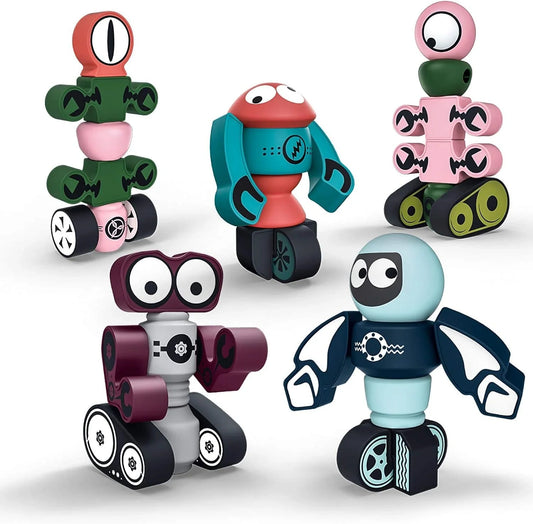 Doba Magnetic Robots, 35PCS Magnetic Blocks Set for Kids with Storage Box, Stacking Robots Toy STEM Educational Playset Robot5