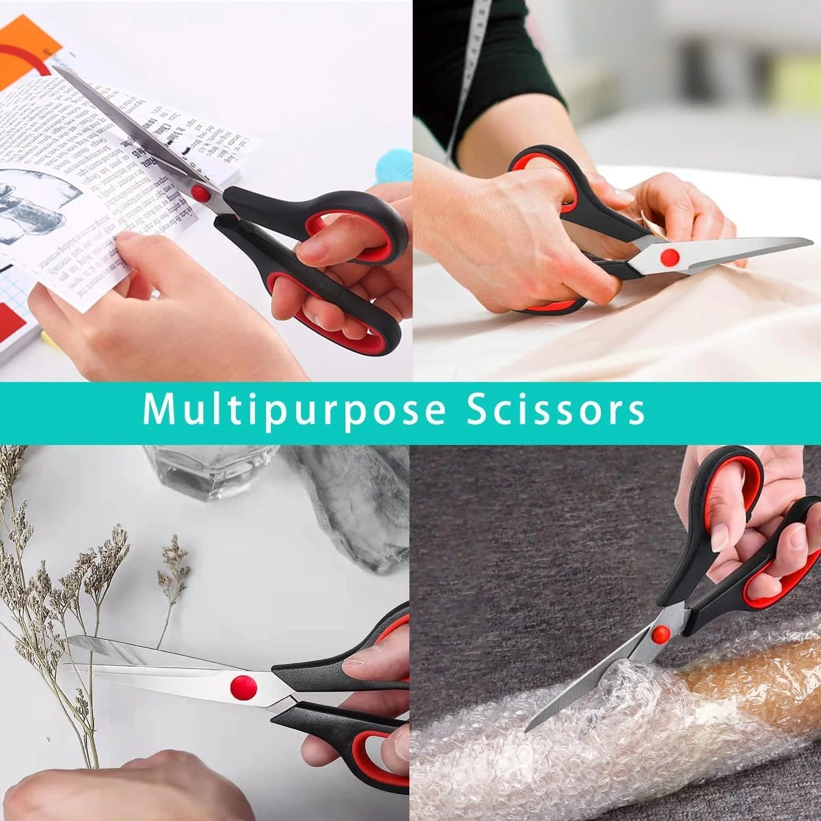 Doba Scissors, 2 Pack 7.5 inch Scissors for Office and Home, Scissor All Purpose for School Fabric Craft Supplies Use