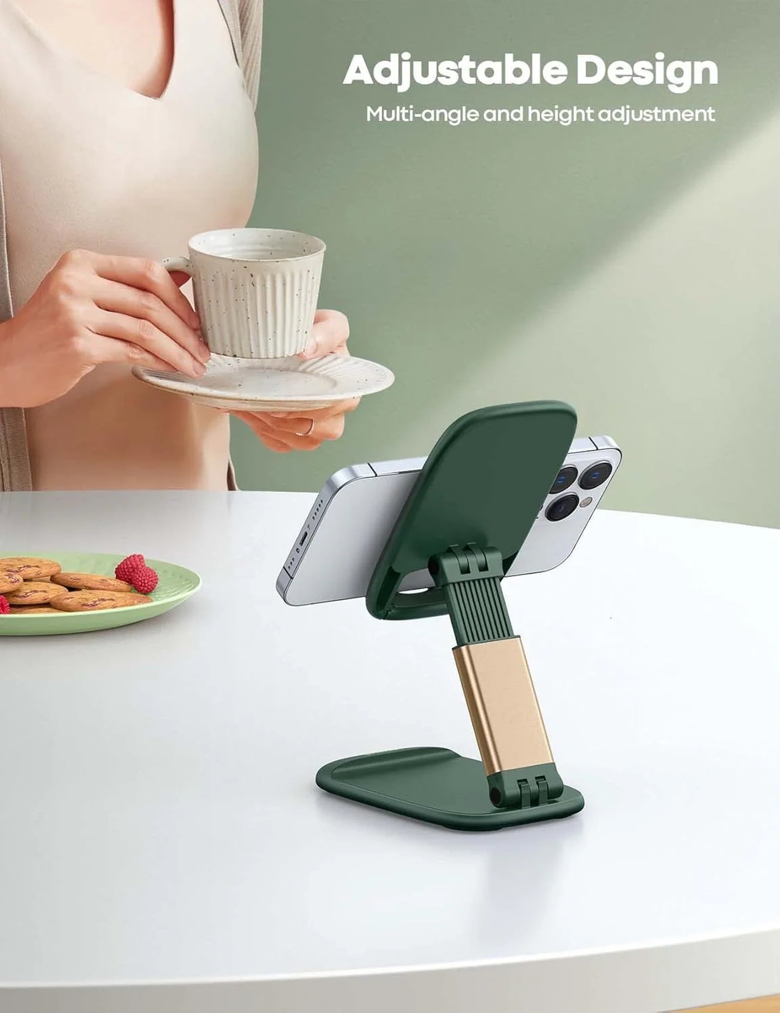 Doba Cell Phone Holder, Desk Accessories - Green iPhone Cellphone Stand, Office Desktop Accessories, Office Must Have, Gifts for Desk Decor, Phone 1 Pack