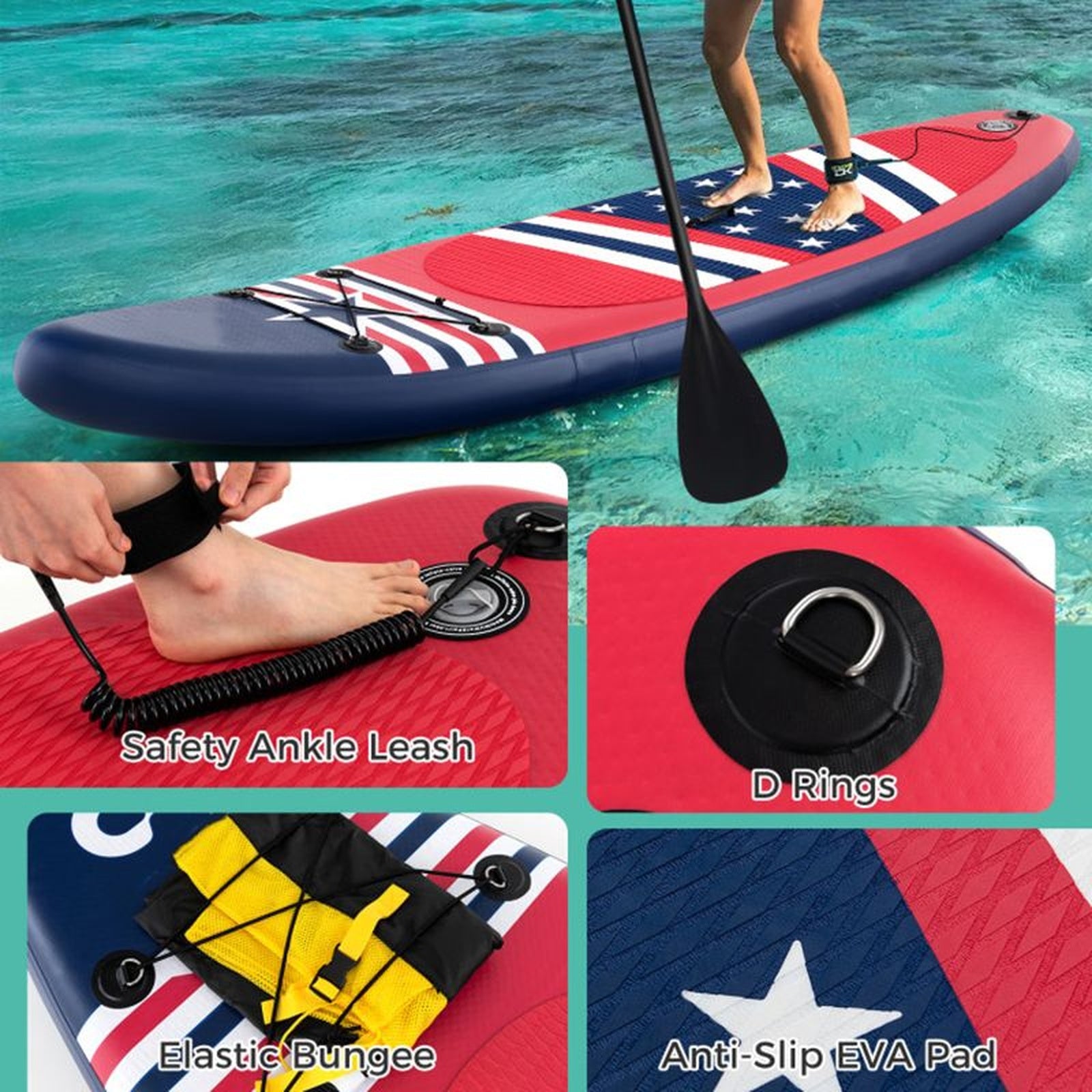 Doba Inflatable Paddle Board with Removable Fin and Backpack