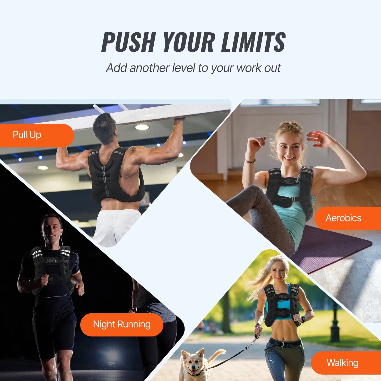 Doba Reflective Adjustable Weight Vest, 20 lbs - Perfect for Fitness, Running, and Bodyweight Workouts