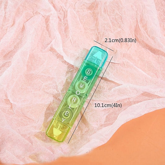 Doba 1pc 2 In 1 White Out Colorful Correction Tape And Double Sided Tape Roller, Cute Quick Dry White Out,with Permanent Double Sided Adhesive Tape Roller Tape Runner,for School Home Office Supplies Yellow-green Gradient