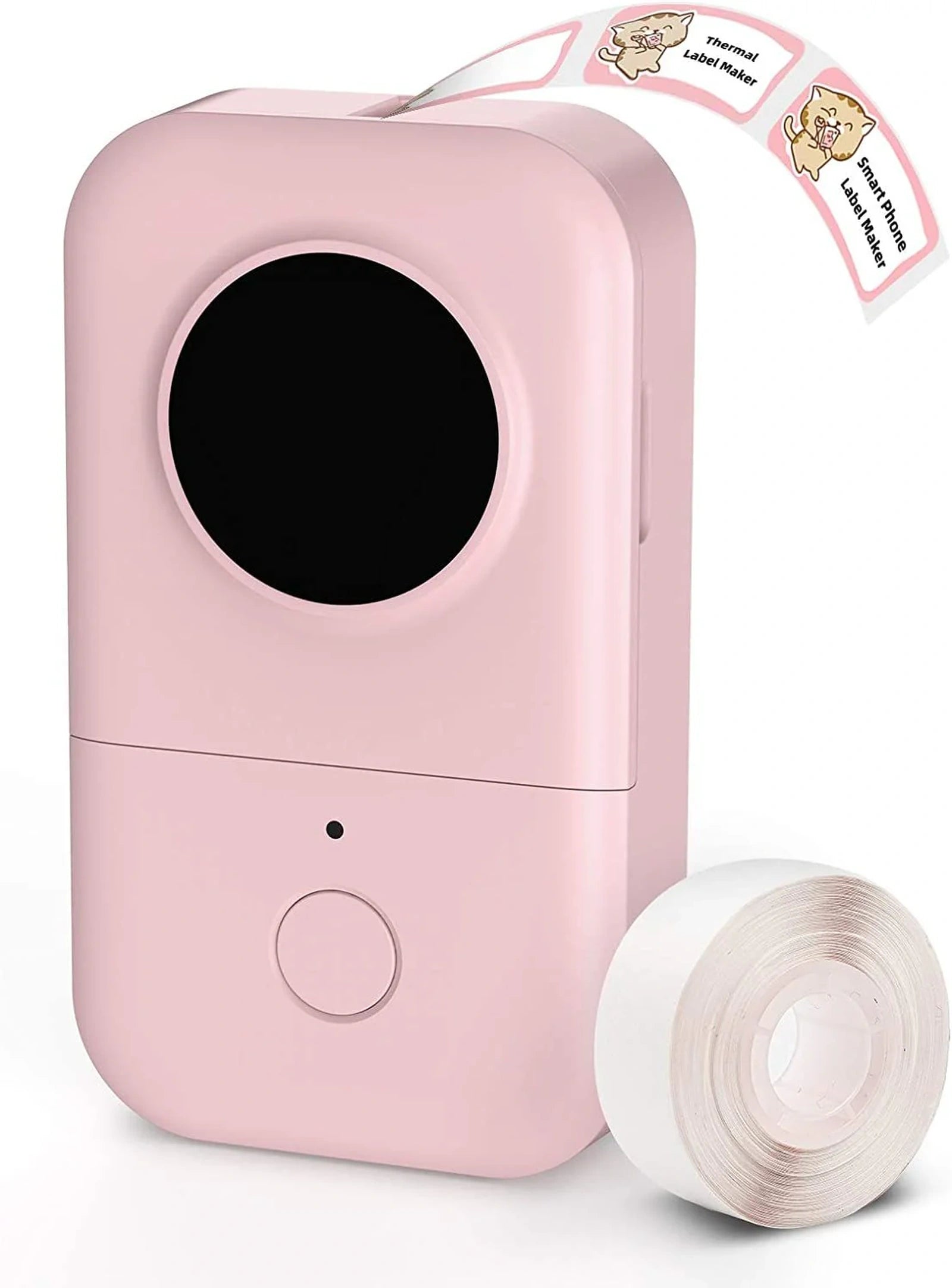 Doba D30 Label Maker Machine with Tape; Portable Bluetooth Label Printer; Small Smart Phone Handheld Sticker Mini Labeler Multiple Templates Font Icon Easy to Use Inkless Rechargeable F Office Home Pink