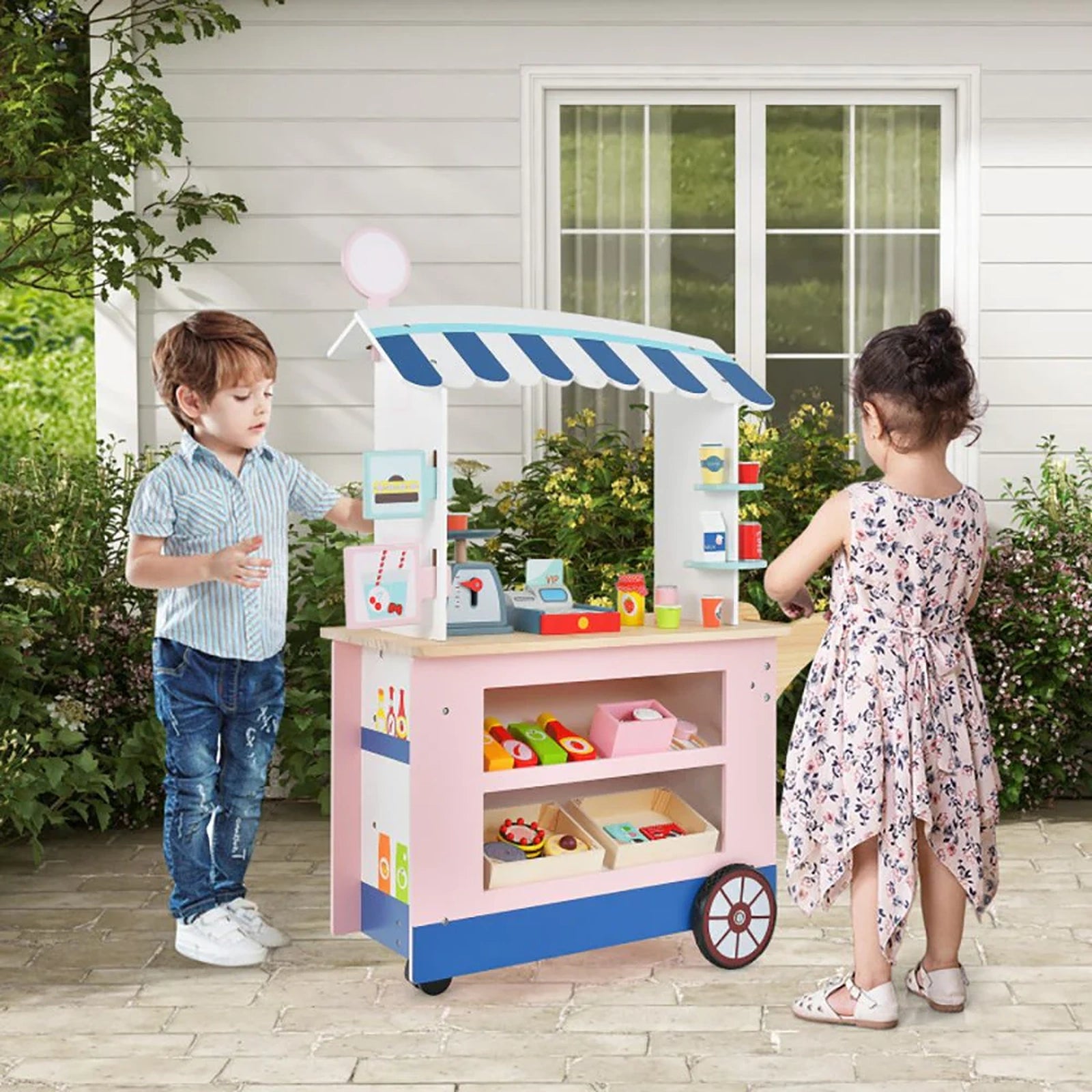 Doba Toy Cart Play Set with POS Machine and Lovely Scale