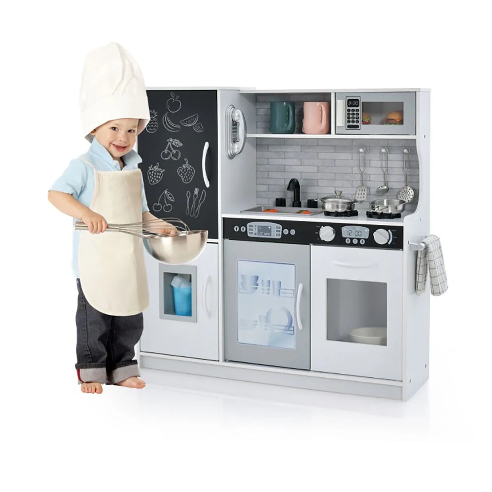 Doba Toddler Pretend Play Kitchen for Boys and Girls 3-6 Years Old