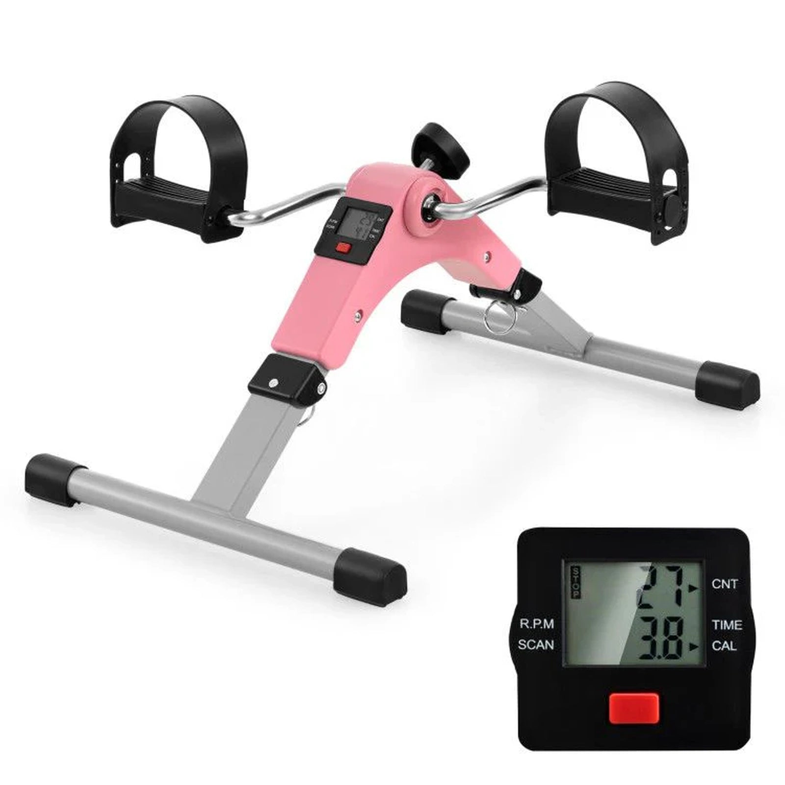 Doba Under Desk Exercise Bike Pedal Exerciser with LCD Display for Legs and Arms Workout
