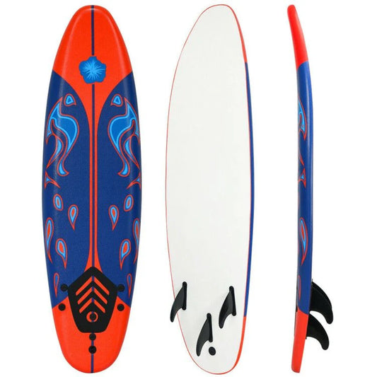 Doba 6 Feet Surfboard with 3 Detachable Fins Red