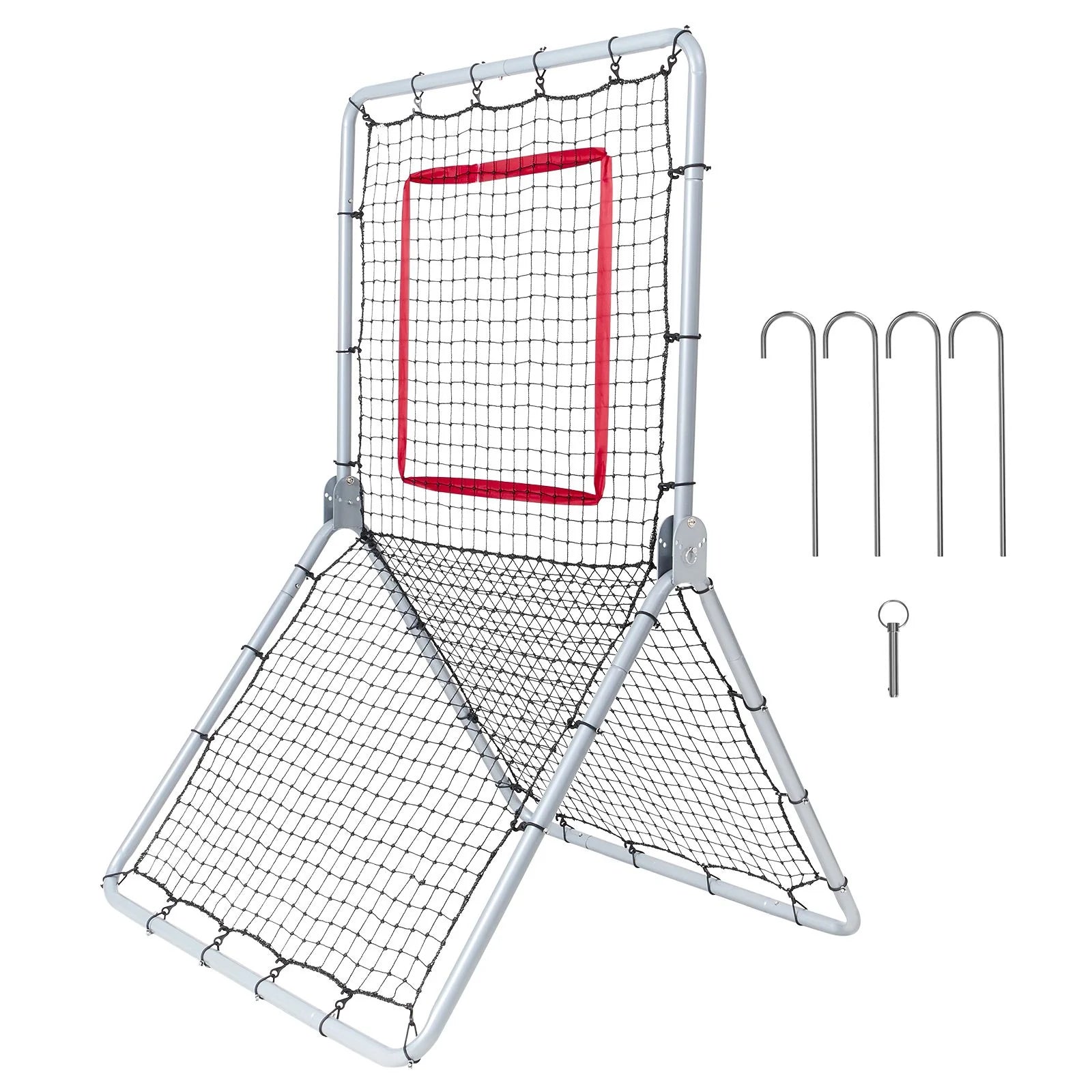Doba Baseball And Softball Rebounder Net, 3.5 x 6 ft PitchBack Baseball Pitching Nest, Softball Pitchback Net, Fielding Trainer, Bounce Back Net for Fielding/Throwing Practice, 5 Adjustable Angles
