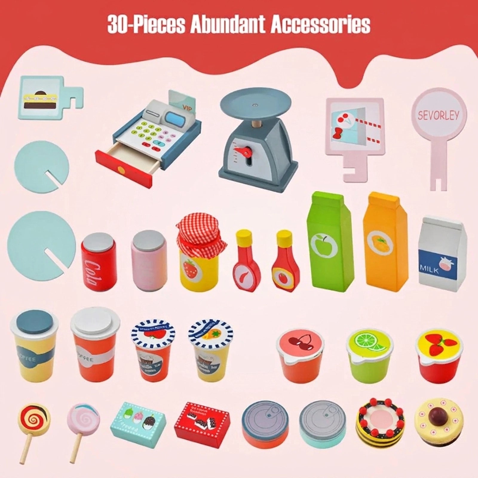 Doba Toy Cart Play Set with POS Machine and Lovely Scale