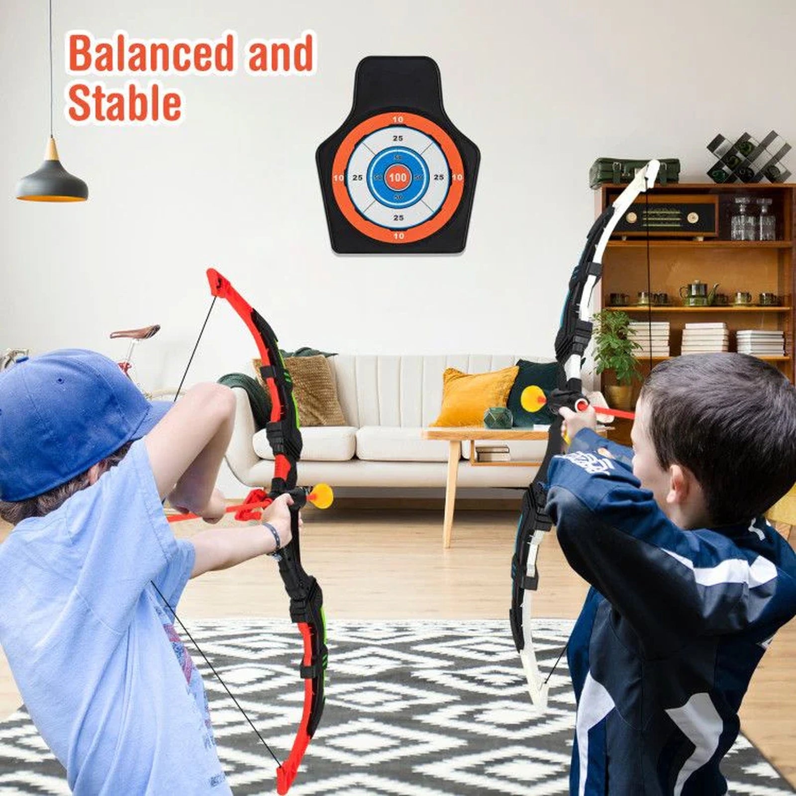 Doba Youth Archery Bow Set with LED Light Up Bow and 20 Suction Cup Arrows for Kids