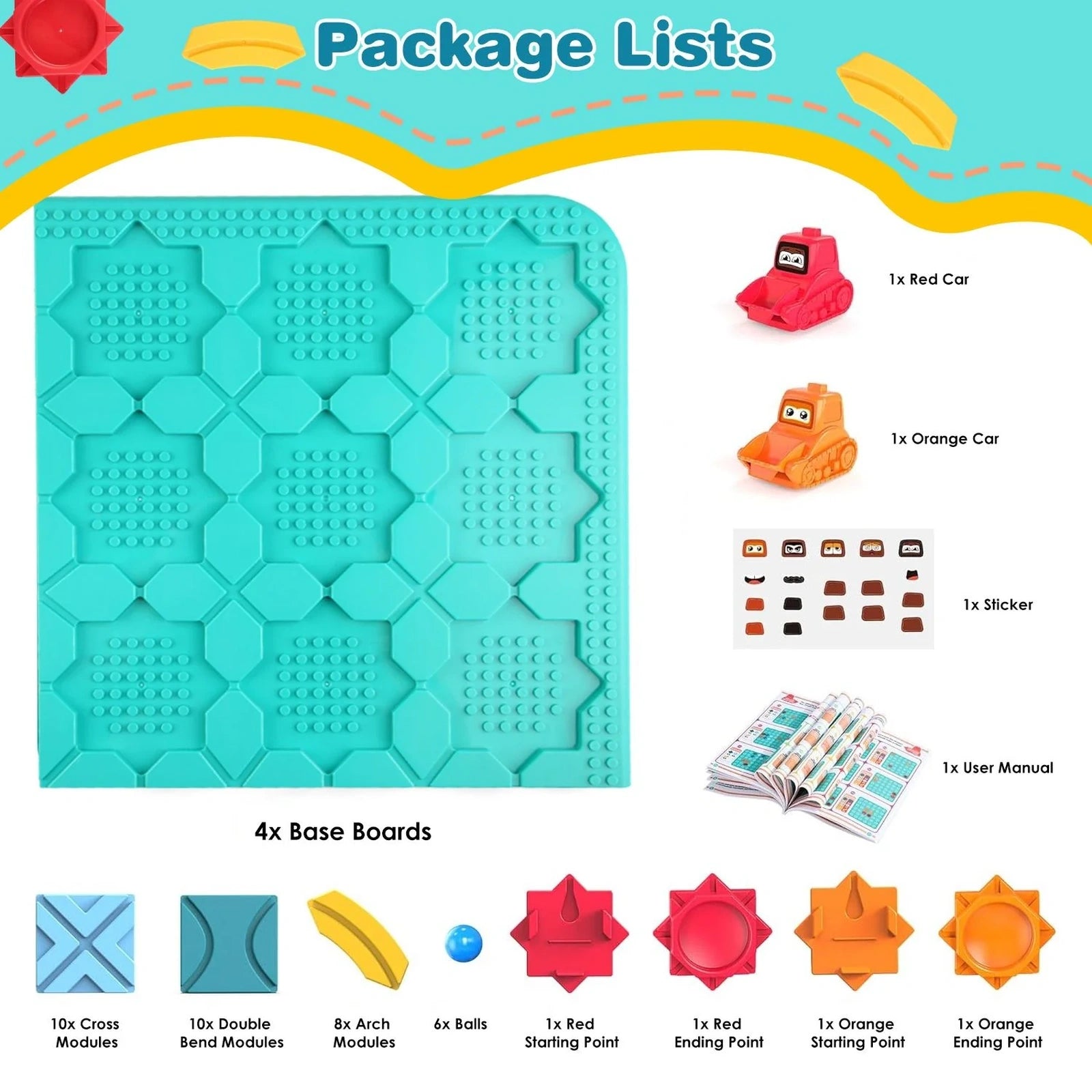 Doba Kids Logical Road Builder Toy Brain Teasers Puzzles Montessori Toys Preschool Educational Learning Toys Puzzle STEM Board Game For 3-8 Years Old Boys Girls Birthday Gift GPCT5326