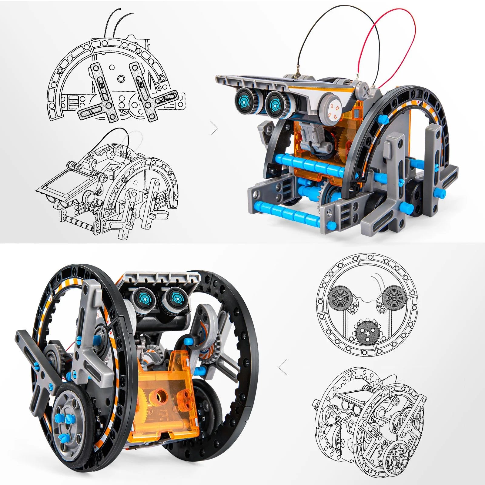 Doba STEM Solar Robot Kit For Kids, 12-in-1 Educational STEM Science Experiment Toys, Solar Powered Building Kit DIY For 8 9 10 11 12 13 Years Old Boys & Girls Kids Toy