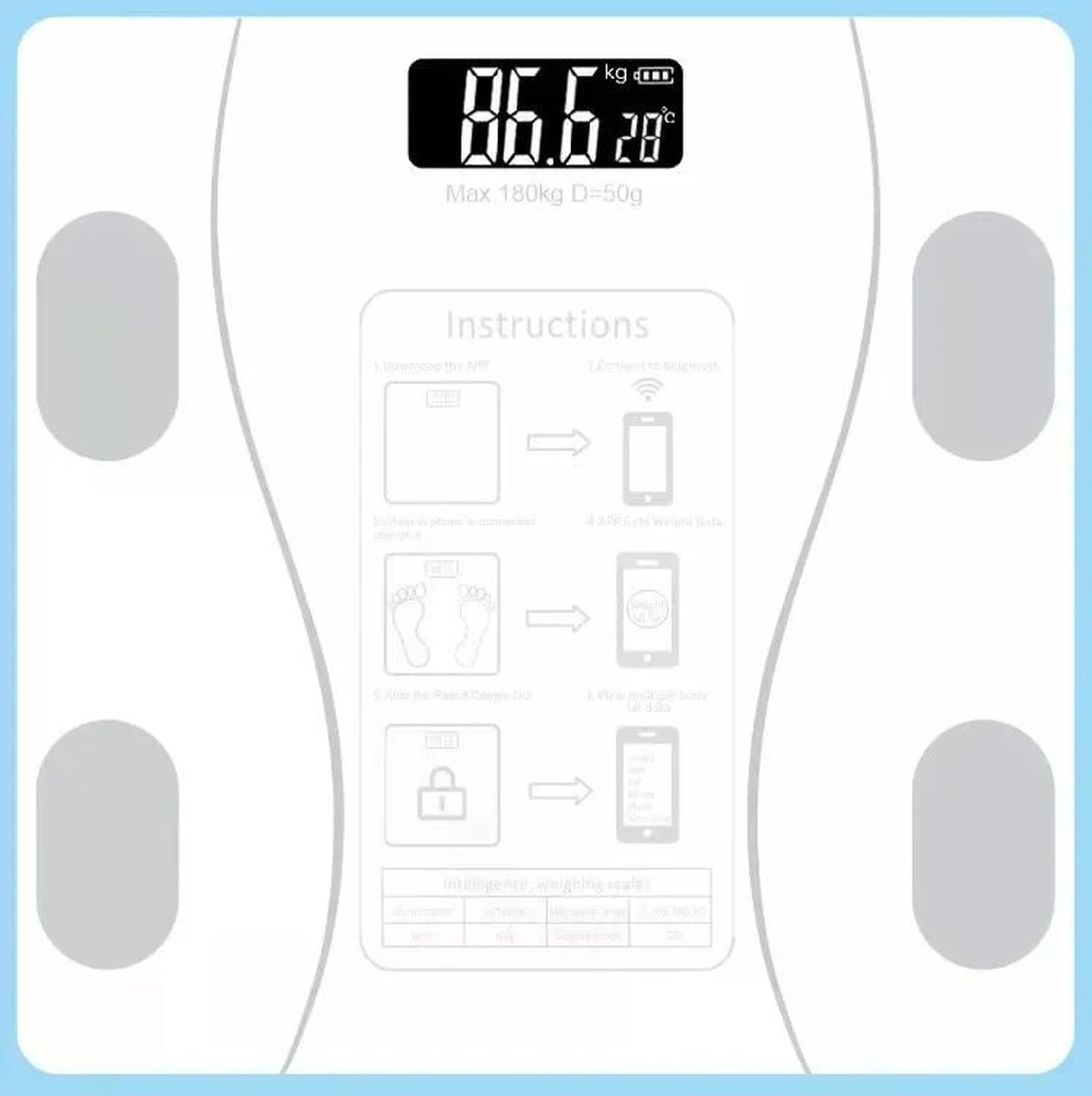 Doba Body Fat Scale Smart Wireless Digital Bathroom Weight Scale Body Composition Analyzer With Smartphone App Bluetooth-compatible