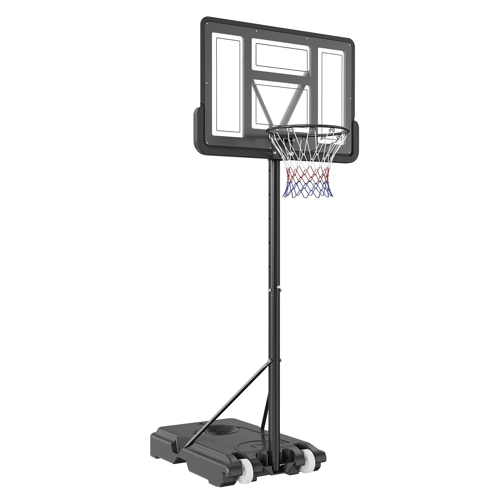 Doba Basketball Hoop, 4-10 ft Adjustable Height Portable Backboard System, 44 inch Basketball Hoop & Goal, Kids & Adults Basketball Set with Wheels, Stand, and Fillable Base, for Outdoor/Indoor 44 inches
