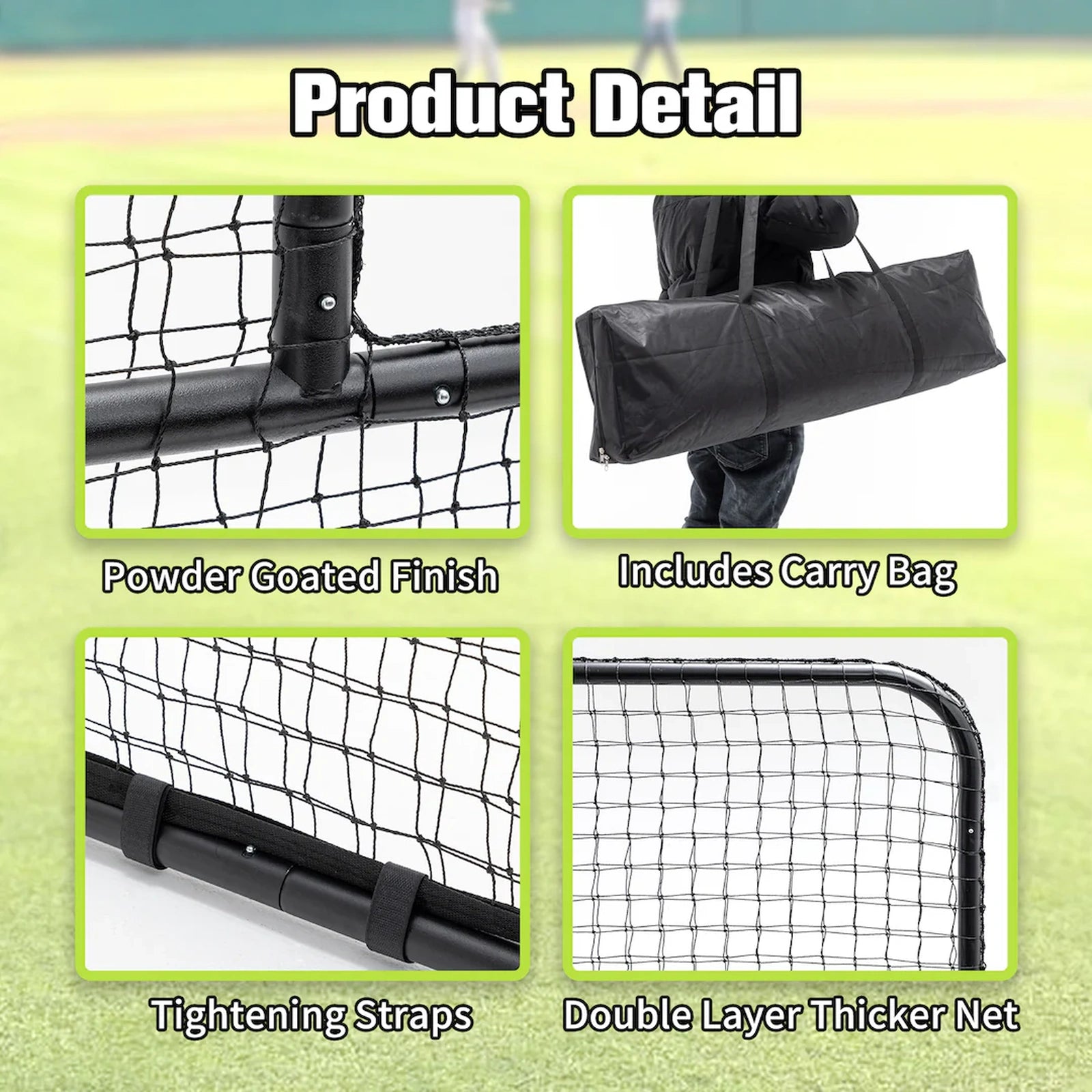 SEVORLEY Heavy-Duty L-Screen Baseball Pitching Net – 7ft x 7ft Portable Training Screen with Wheels, Quick Assembly, Carry Bag for Youth Leagues, Backyard & Professional Practice