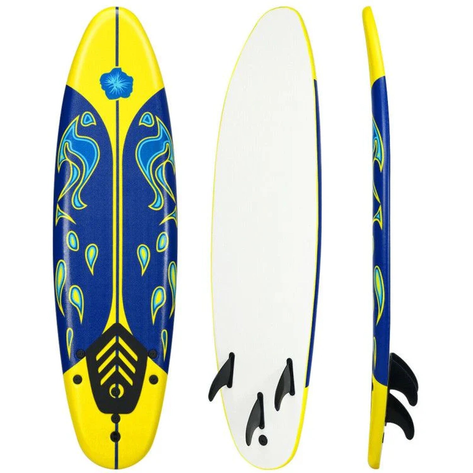 Doba 6 Feet Surfboard with 3 Detachable Fins Yellow