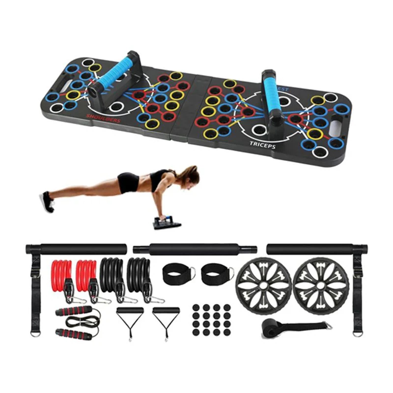 Doba Multifunctional Push Up Board Home Strength Training Equipment Weights Accessories Black