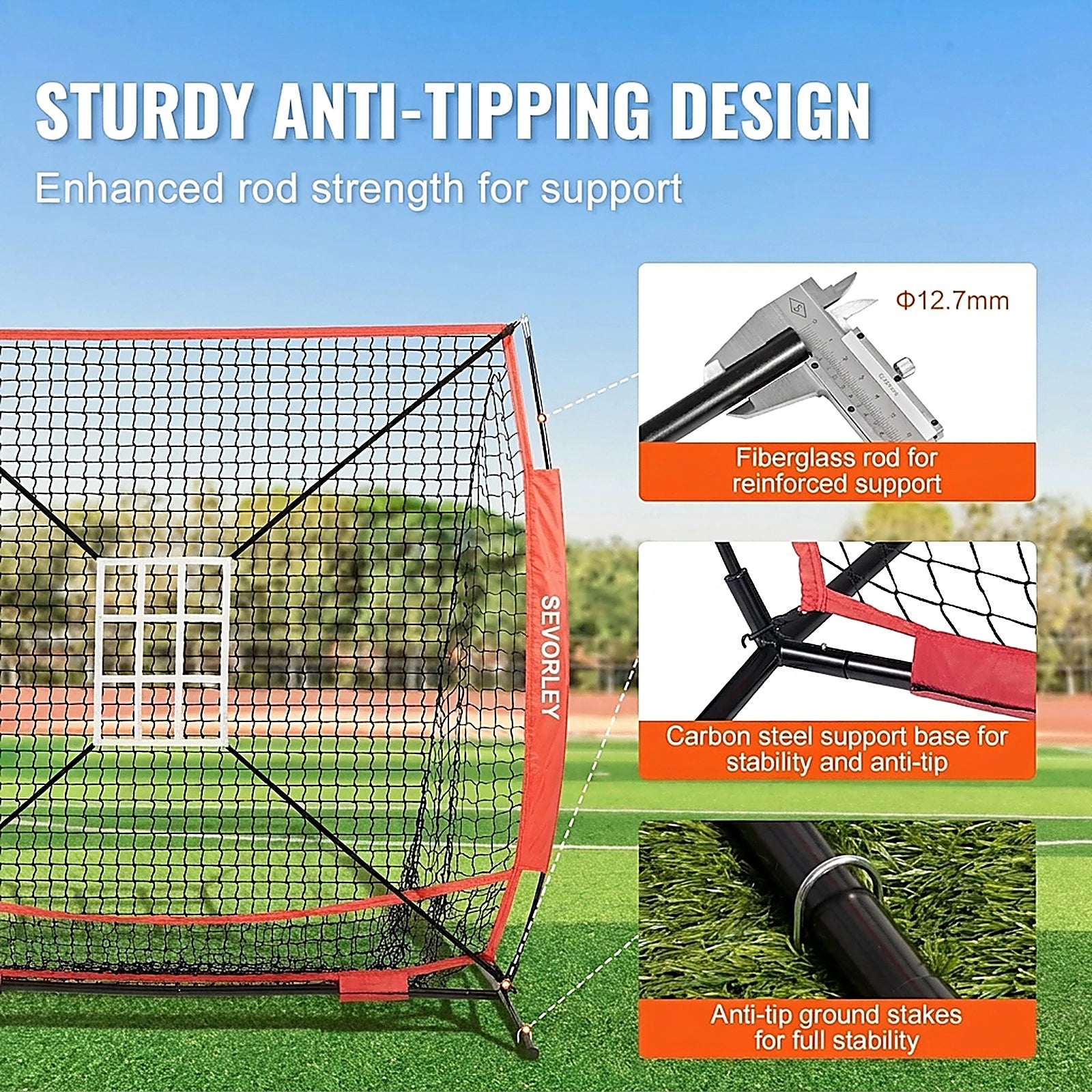 Doba 5x5 ft Baseball Softball Practice Net, Portable Baseball Training Net for Hitting Batting Catching Pitching, Backstop Baseball Equipment with Bow Frame, Carry Bag, Strike Zone, Ball, Batting Tee
