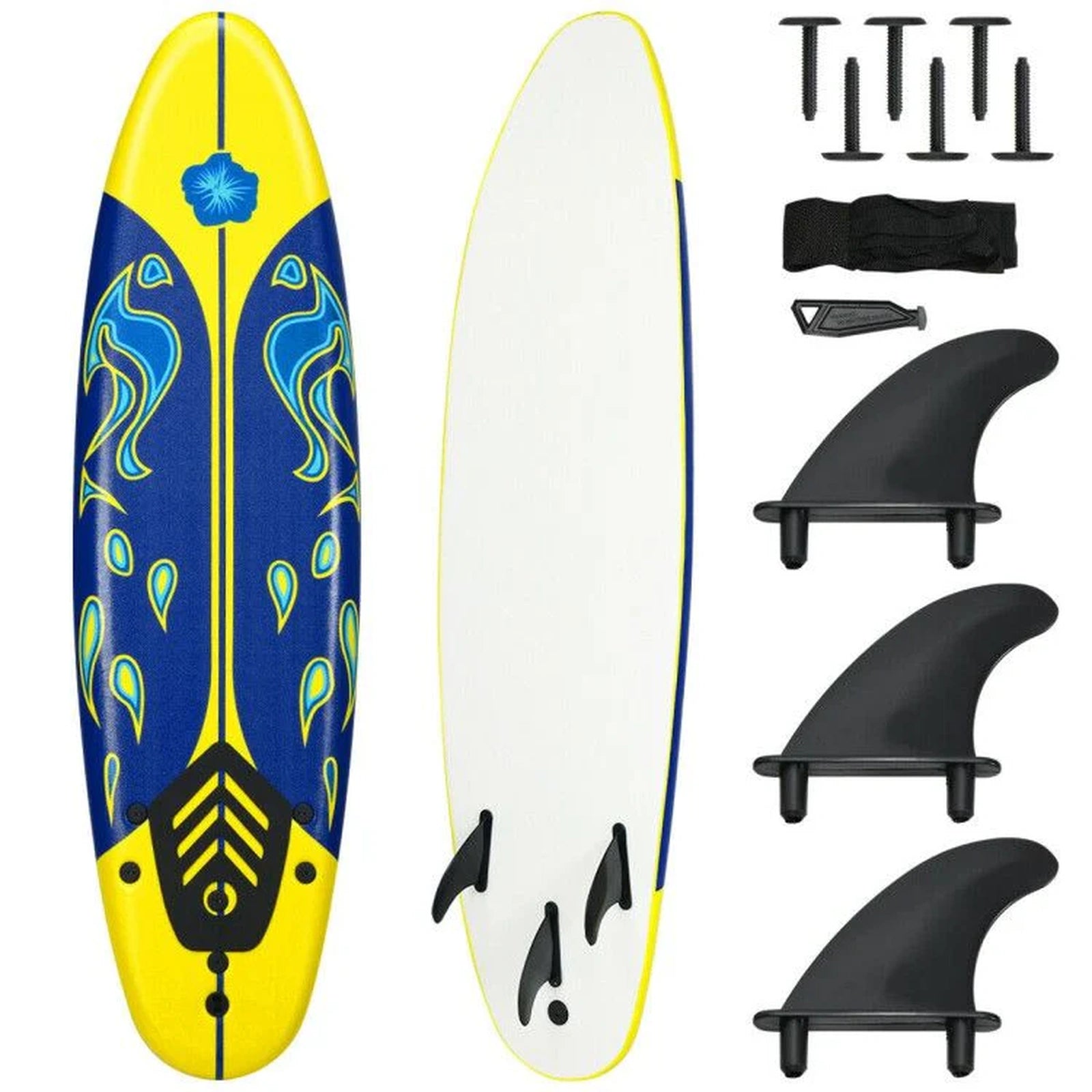 Doba 6 Feet Surfboard with 3 Detachable Fins
