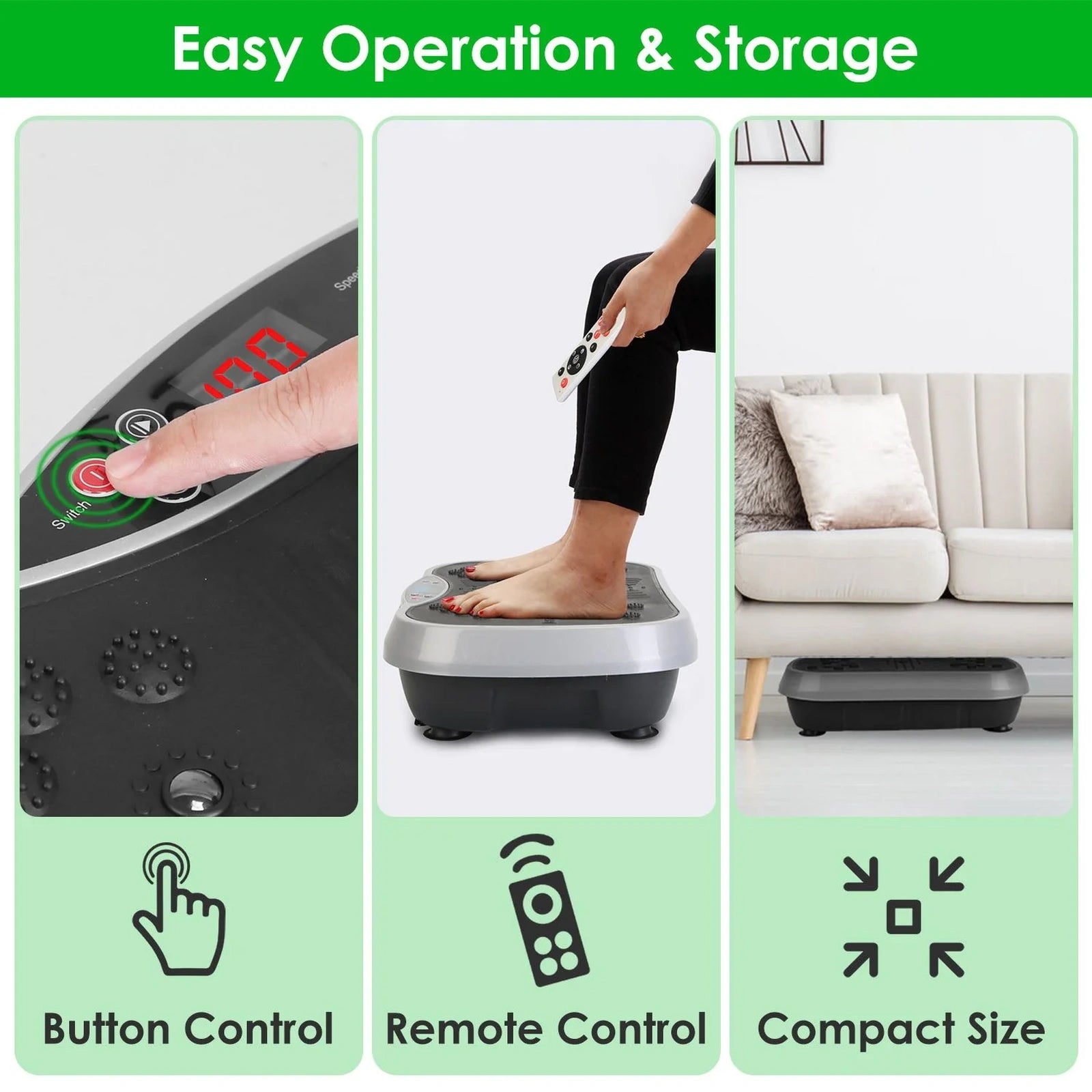 Doba Vibration Exercise Machine With Resistant Bands Remote Control Whole Body Vibration Platform Workout Equipment Home Fitness Training Equipment For Weight Loss Fat Burner