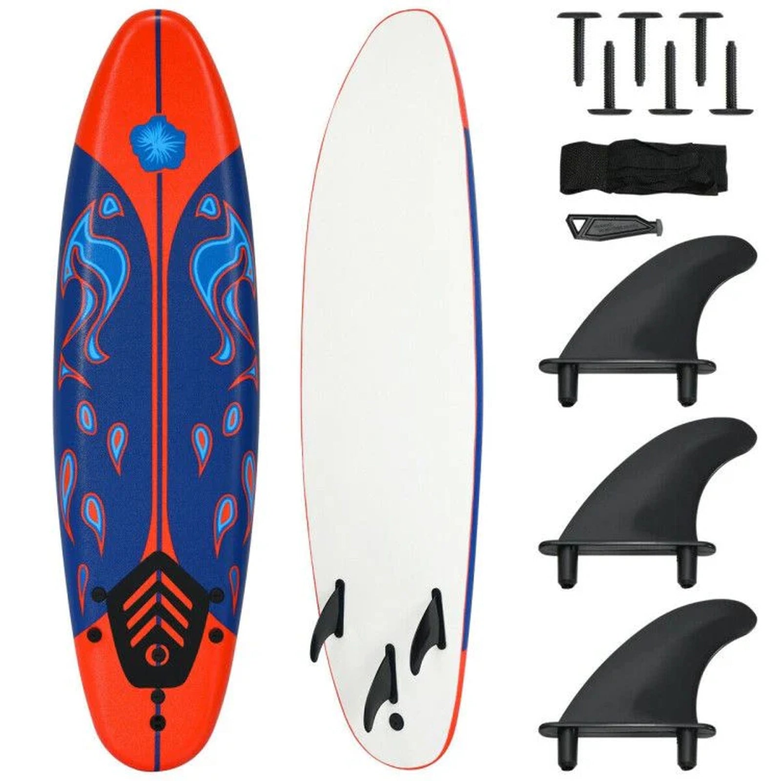 Doba 6 Feet Surfboard with 3 Detachable Fins