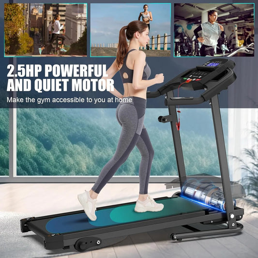 SEVORLEY FYC Compact Folding Treadmill – 2.5HP Brushless Motor, 3-Level Incline, 7.5 MPH Speed, Shock-Absorbing Running Belt, 400 lbs Capacity, Space-Saving Design for Home Gym & Apartment