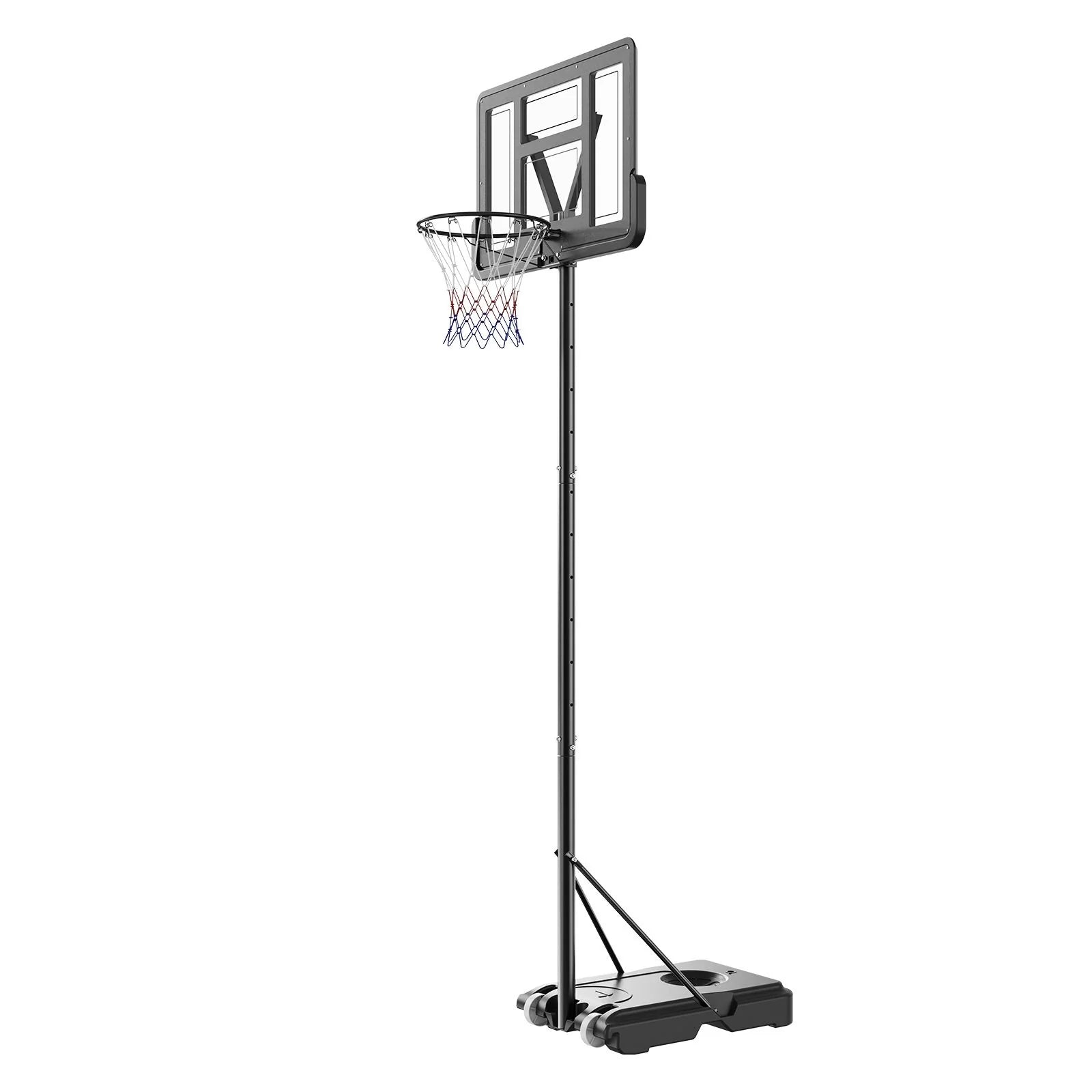Doba Basketball Hoop, 4-10 ft Adjustable Height Portable Backboard System, 44 inch Basketball Hoop & Goal, Kids & Adults Basketball Set with Wheels, Stand, and Fillable Base, for Outdoor/Indoor