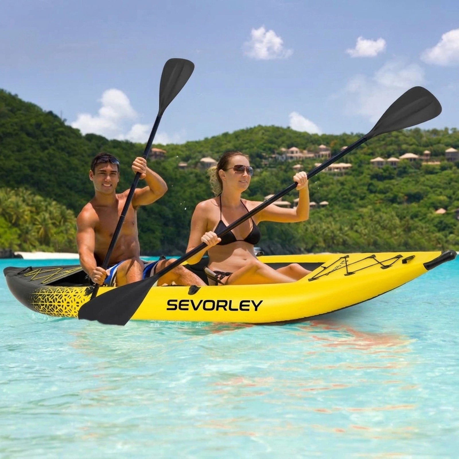 Doba Inflatable 2-person Kayak Set with Aluminium Oars and Repair Kit