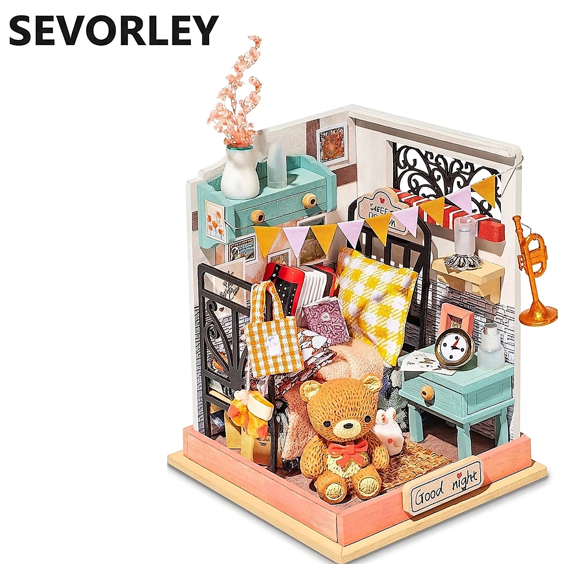 Doba Robotime DIY Taste Life Kitchen Doll House with Furniture Children Adult Miniature Dollhouse Bubble Bath Wooden Kits Toy Gift DS