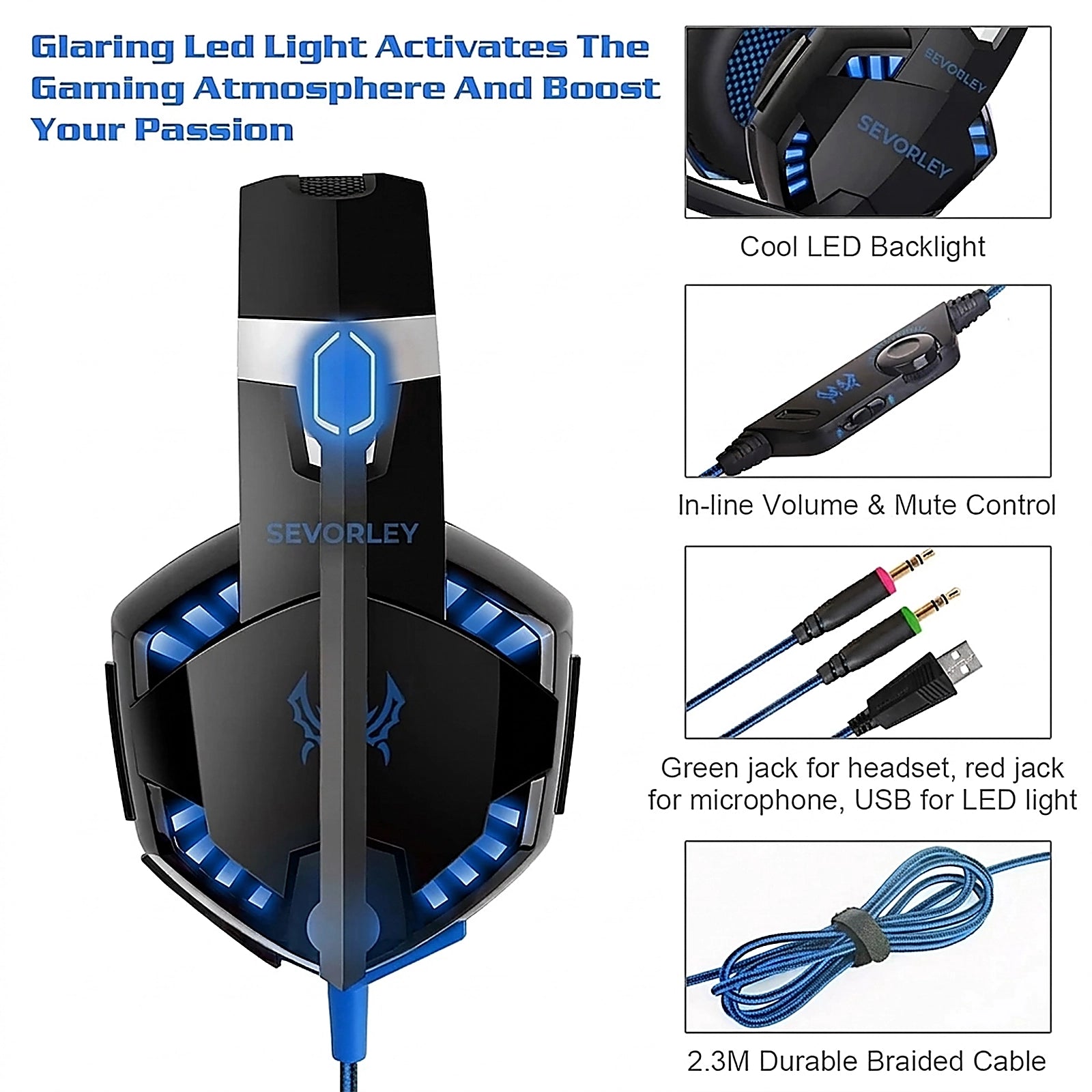 Doba Gaming Headset Over Ear Headphones for PS4 Xbox Nintendo Switch PC Laptop