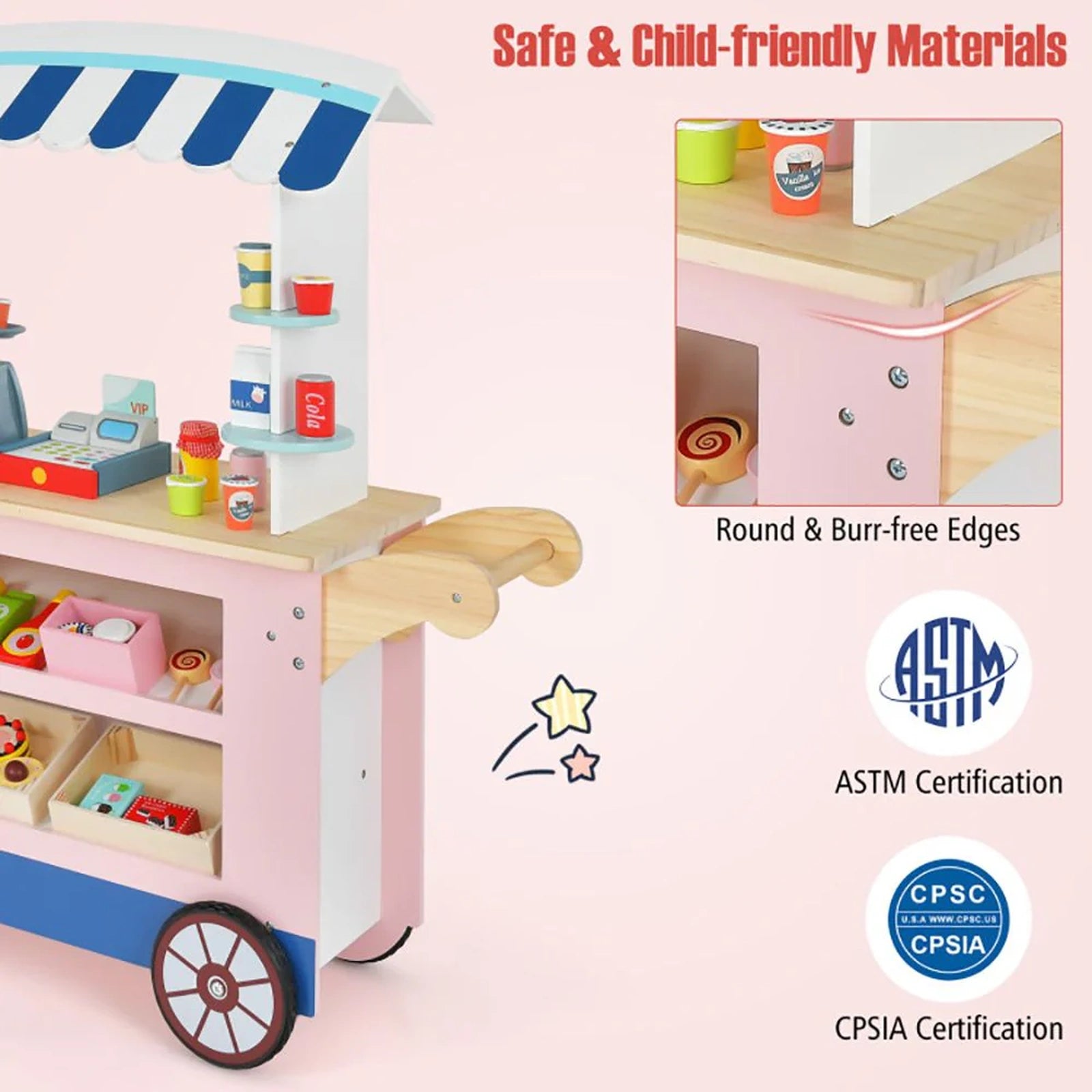 Doba Toy Cart Play Set with POS Machine and Lovely Scale