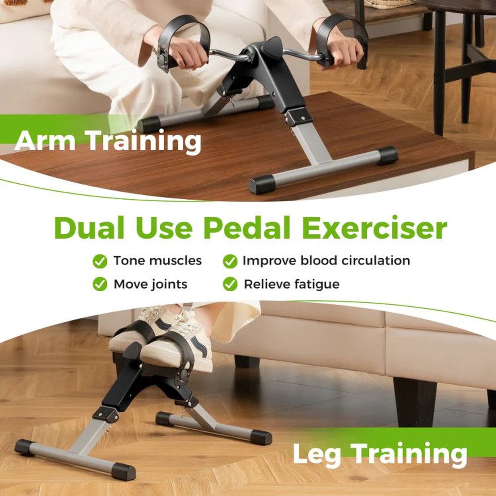 Doba Under Desk Exercise Bike Pedal Exerciser with LCD Display for Legs and Arms Workout