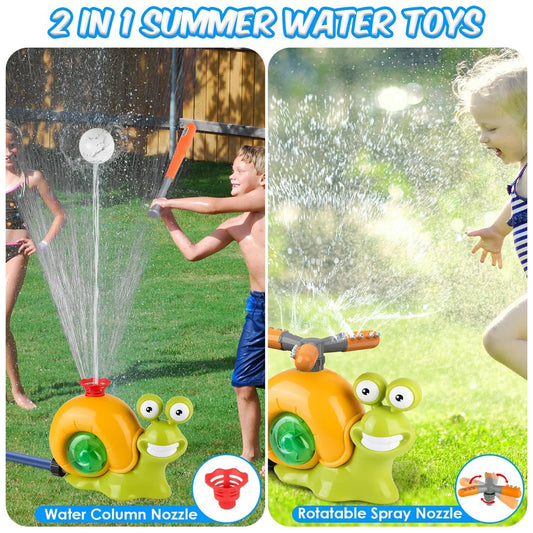Doba 2 In 1 Snail Water Sprinkler Baseball Toy With 2 Sprinkler Nozzles 360° Rotating Spray Baseball Sprinkler Summer Water Toy For 4-8Years Old Boys Girls Backyard Pool Garden Lawn